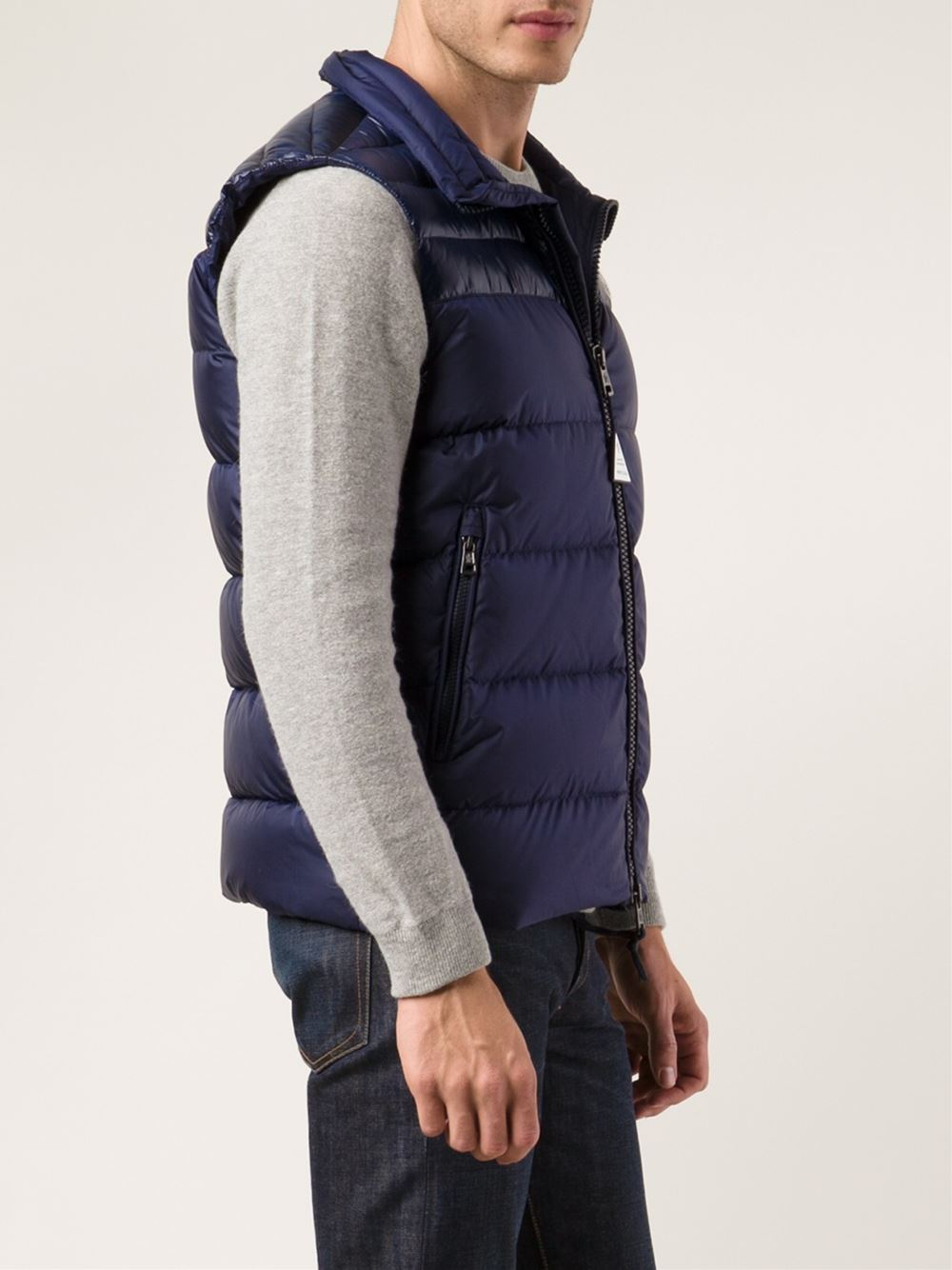 Moncler 'Dupres' Padded Gilet Vest in Blue for Men - Lyst