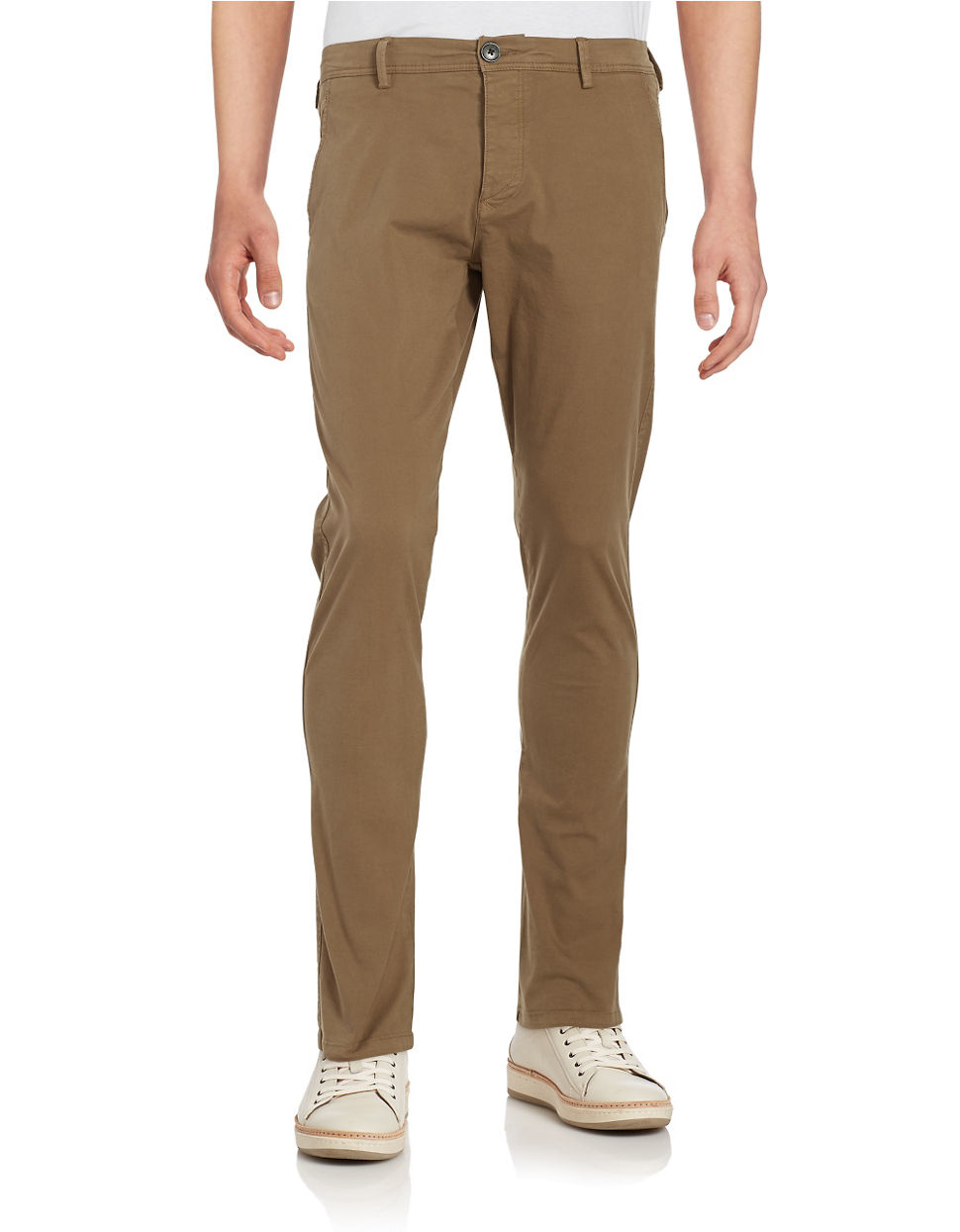 Selected Skinny Chino Pants in Natural for Men | Lyst