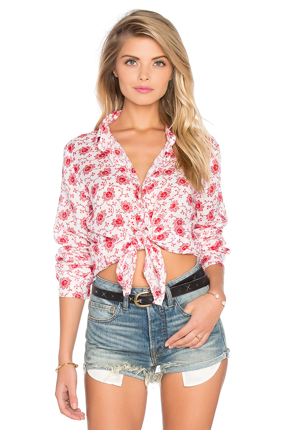 cp shades romy button up top in white lyst cp shades romy button up top in white lyst
