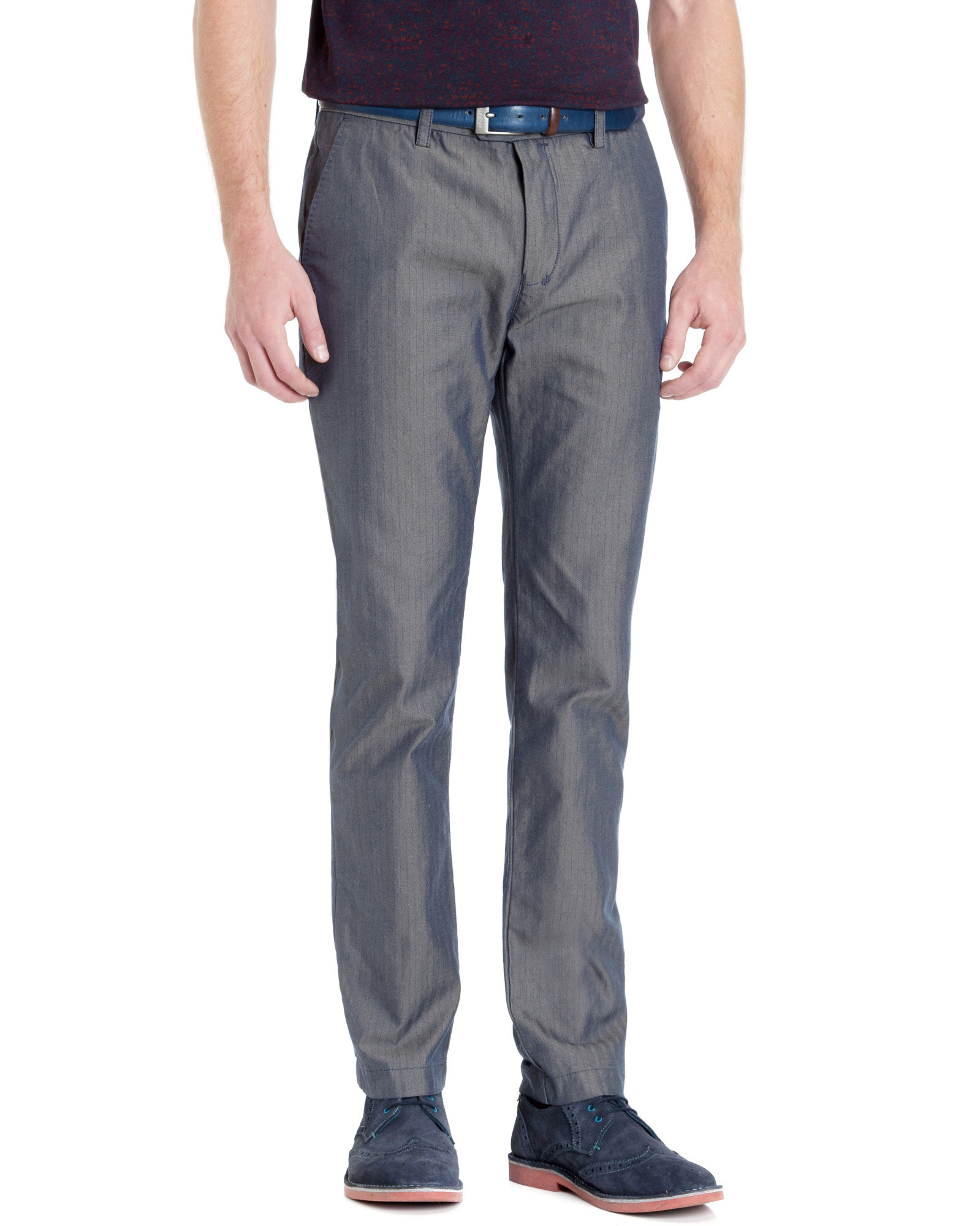 Ted baker Cotton Twill Pant in Blue for Men | Lyst