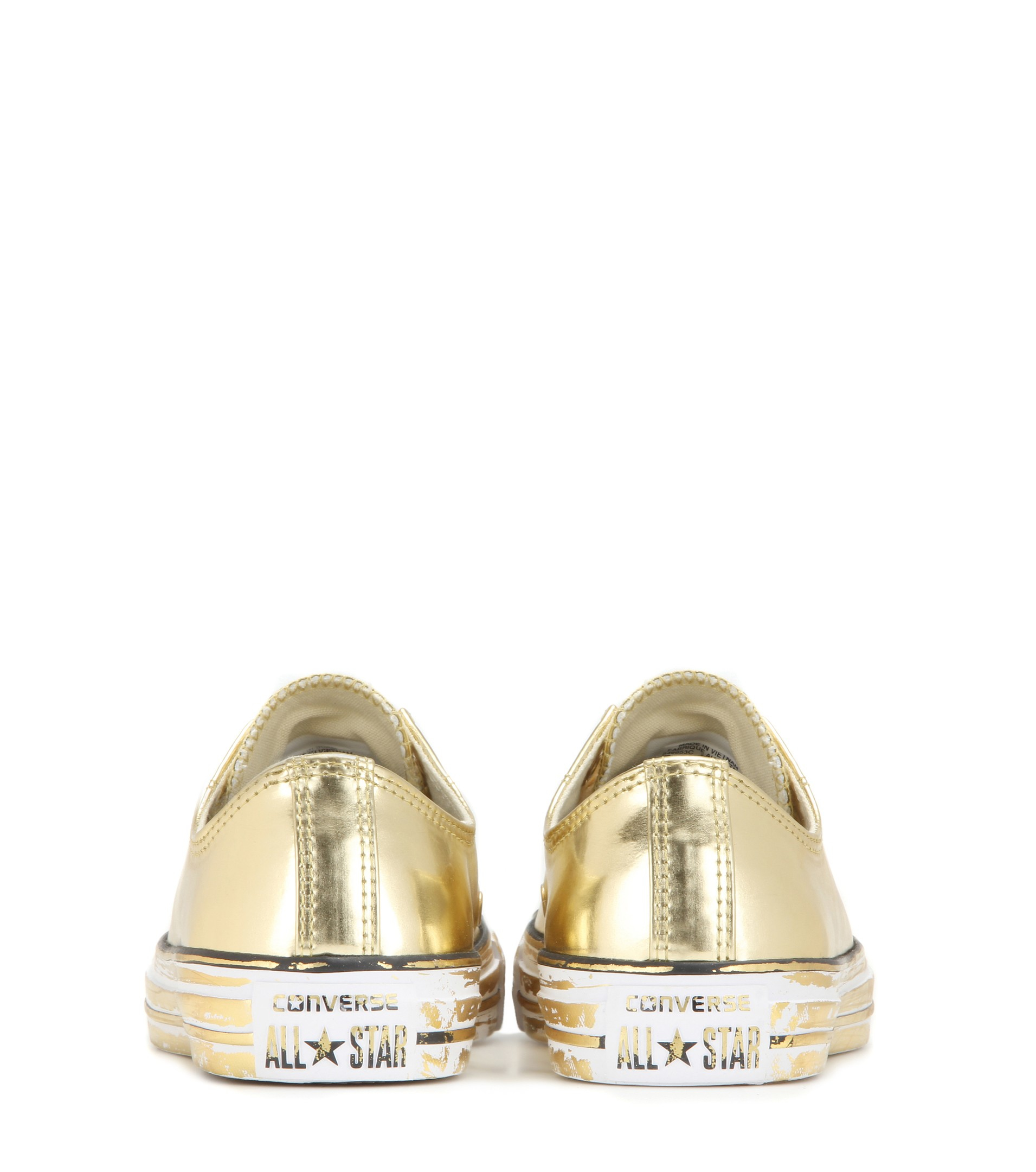 converse all star leather ox low gold metallic