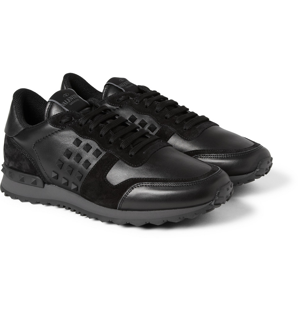 leather mens valentino trainers