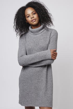 grey roll neck dress