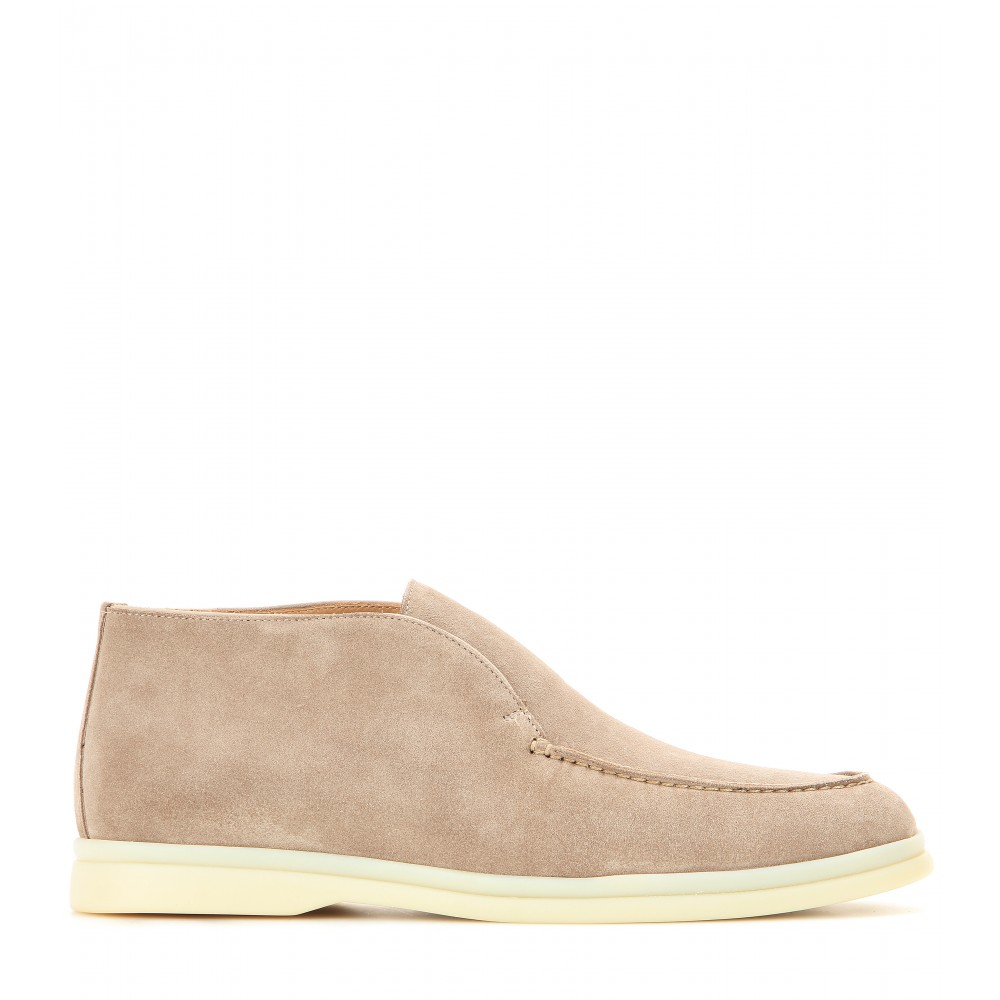 Loro Piana Polachino Suede Boots in Natural - Lyst
