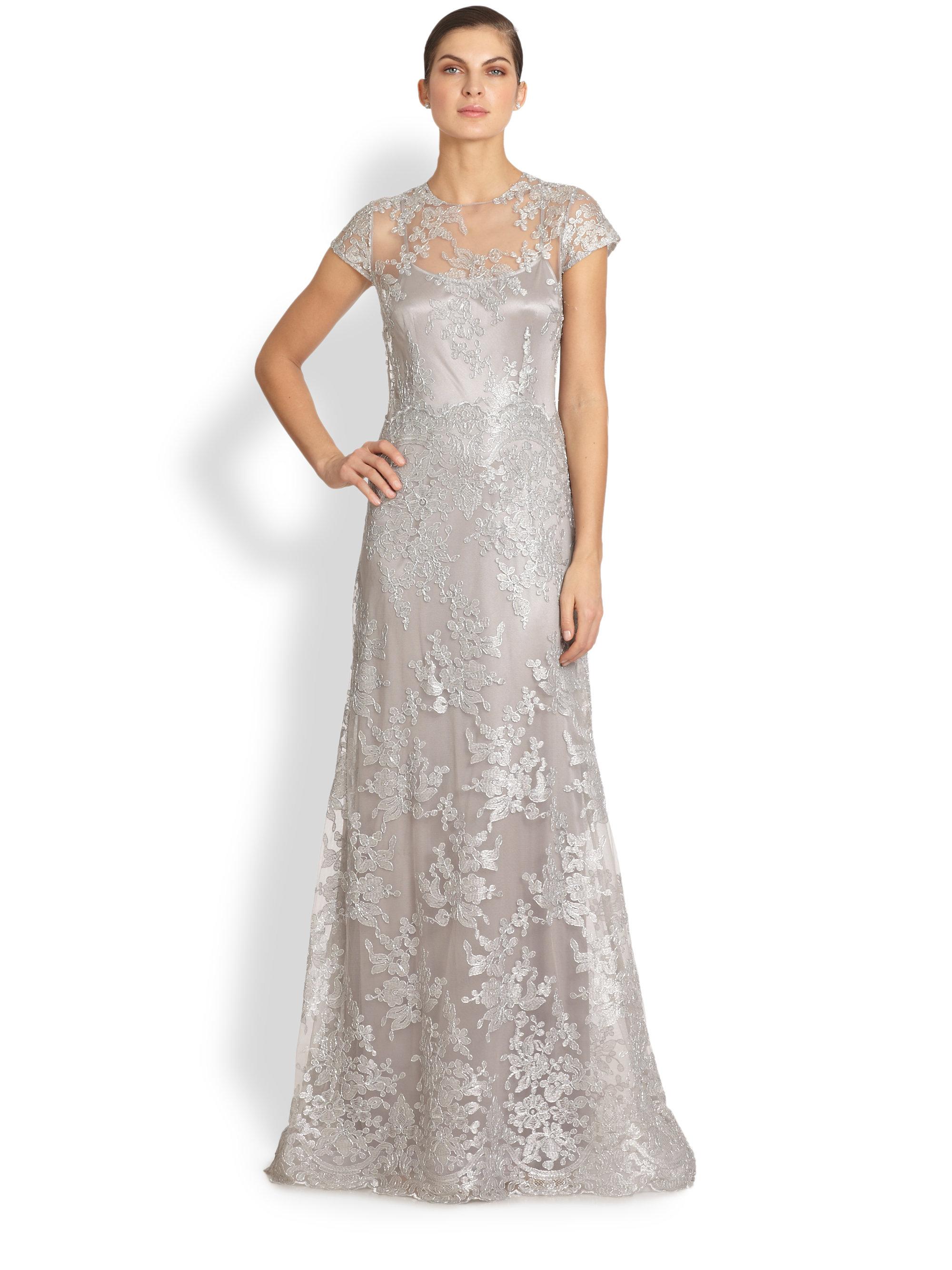 teri jon silver gown