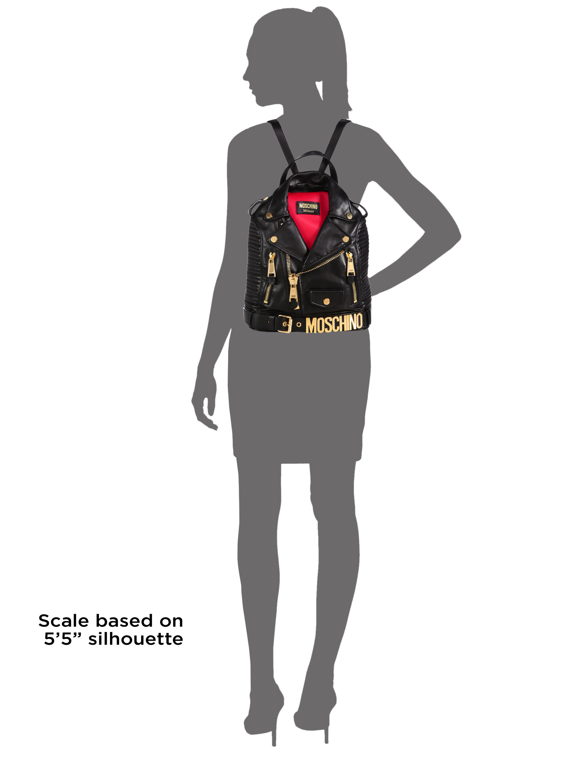 moschino leather jacket backpack