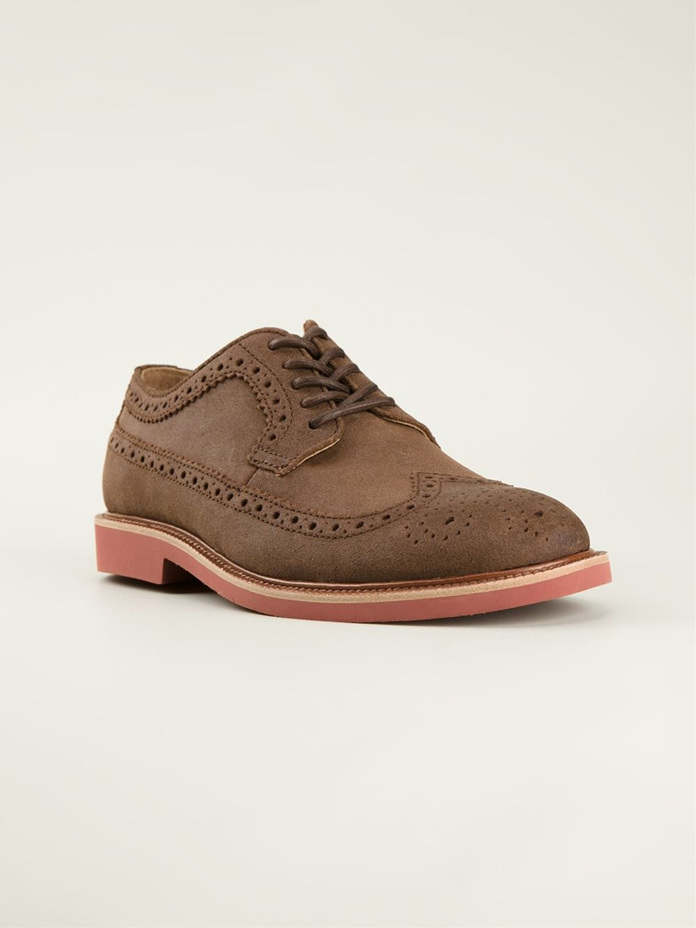 Polo Ralph Lauren Brogue Derby Shoes in Brown for Men | Lyst