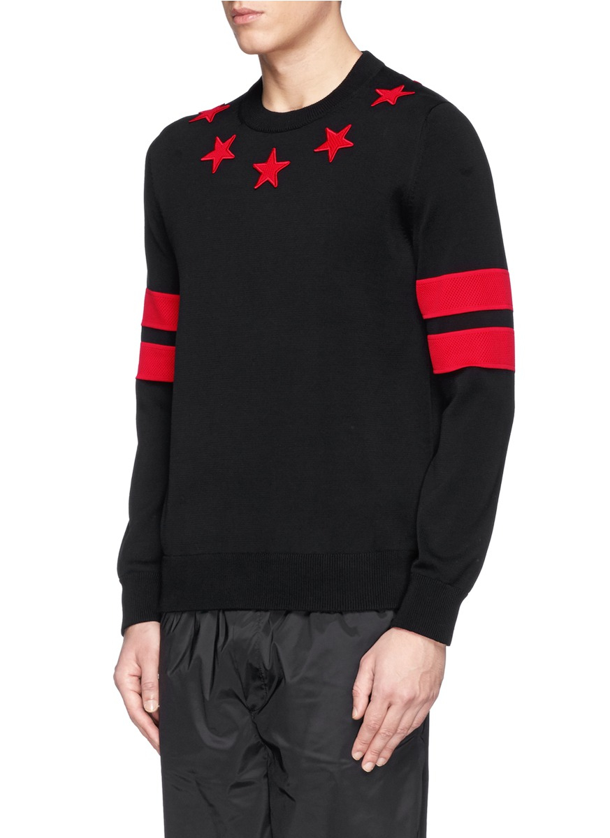 givenchy red and black star sweater