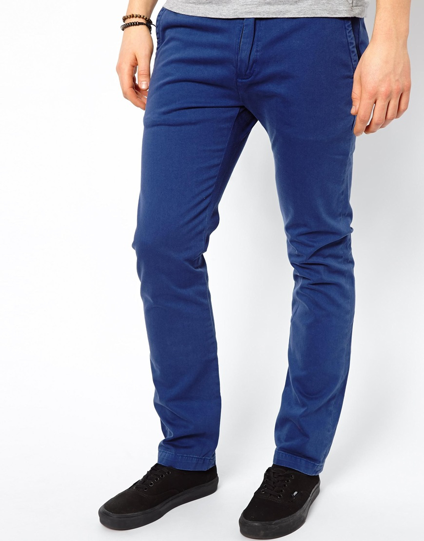 Lee Jeans Slim Fit Chinos in Blue for Men - Lyst