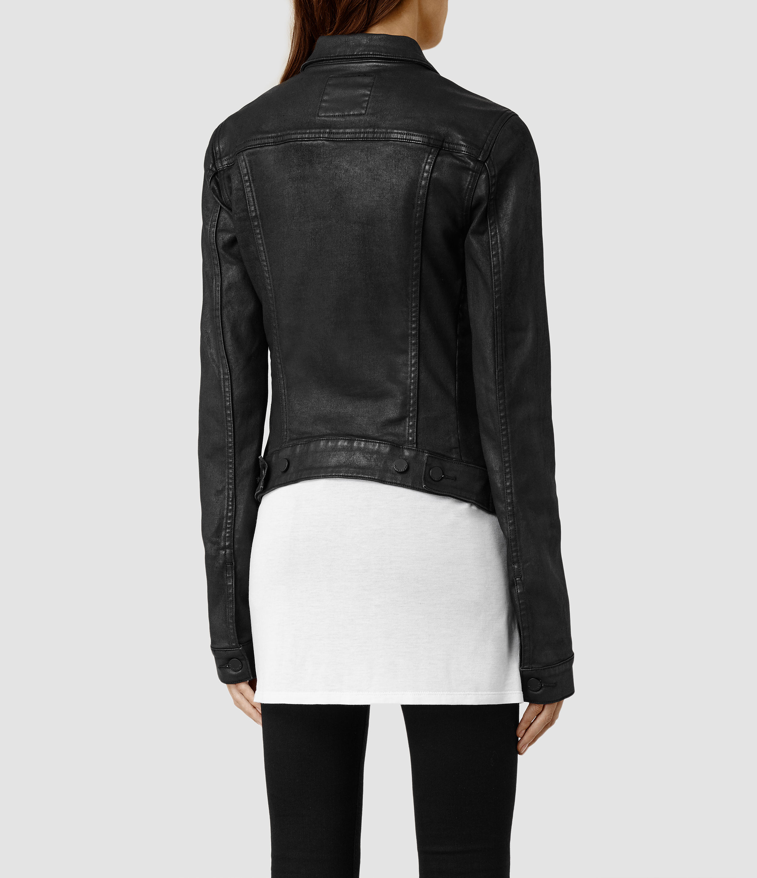 coated denim jacket womens