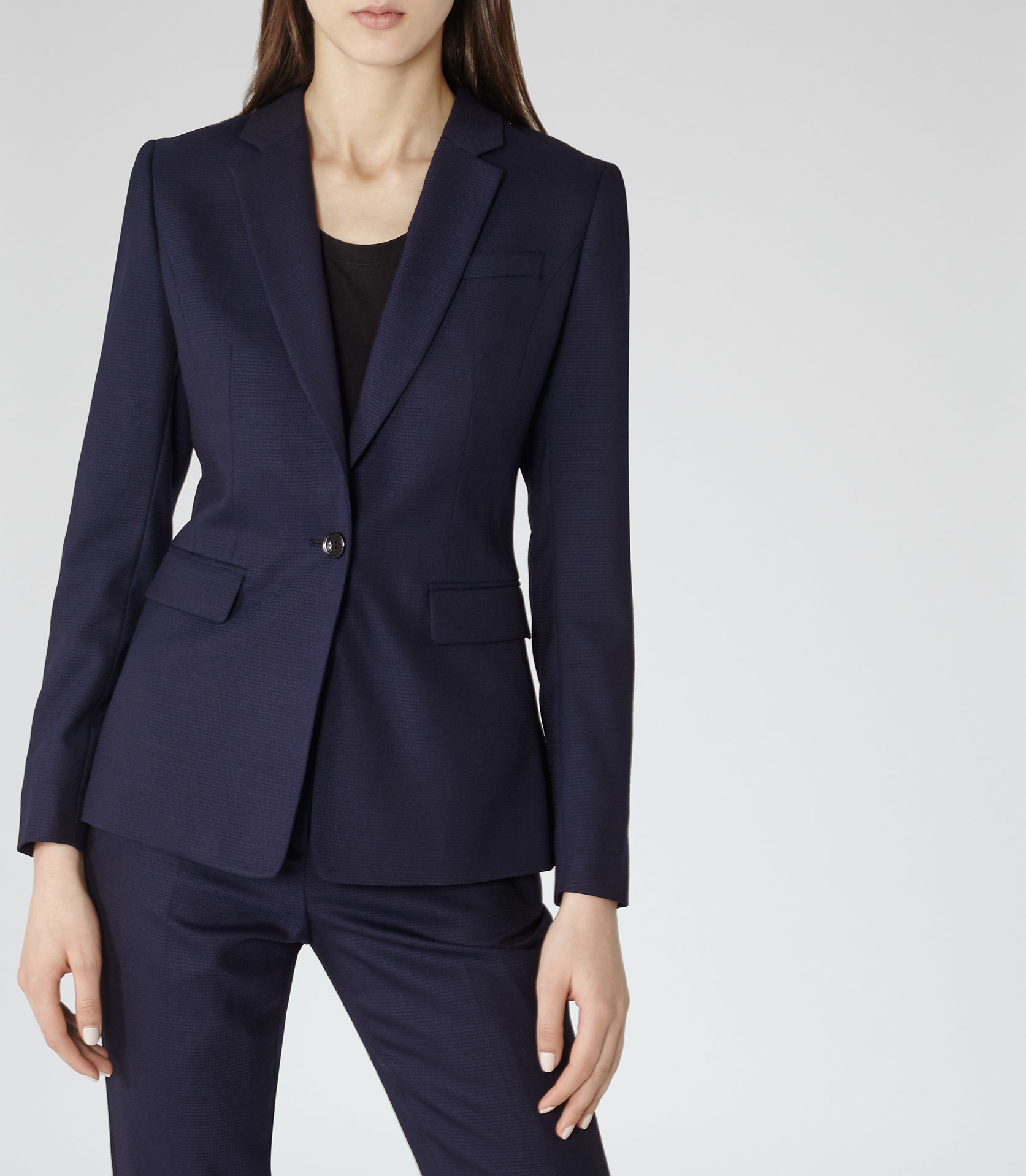 Reiss Wool Seville Jacket Single-breasted Blazer in Navy (Blue) - Lyst