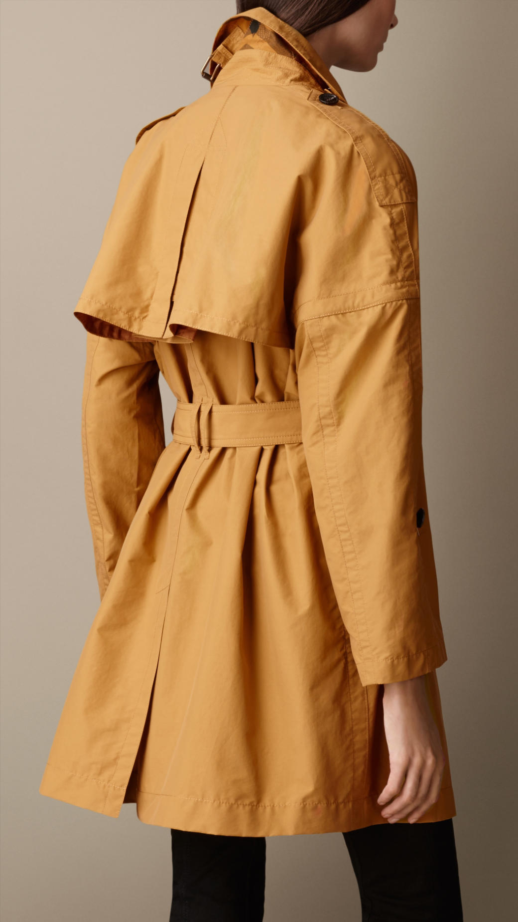 Lyst Burberry Long Dolman Sleeve Trench Coat in Yellow
