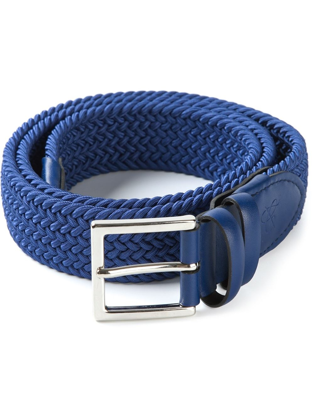 Canali Braided Belt in Blue for Men | Lyst