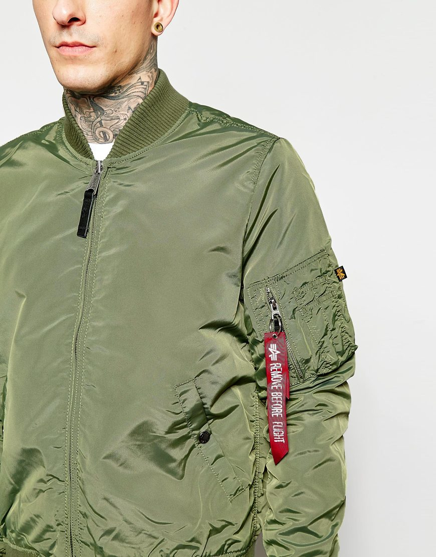 Alpha Industries Synthetic Ma1 Bomber Jacket Slim Fit In Green Green For Men Lyst Alpha Industries Synthetic Ma1 Bomber Jacket Slim Fit In Green Green For Men Lyst