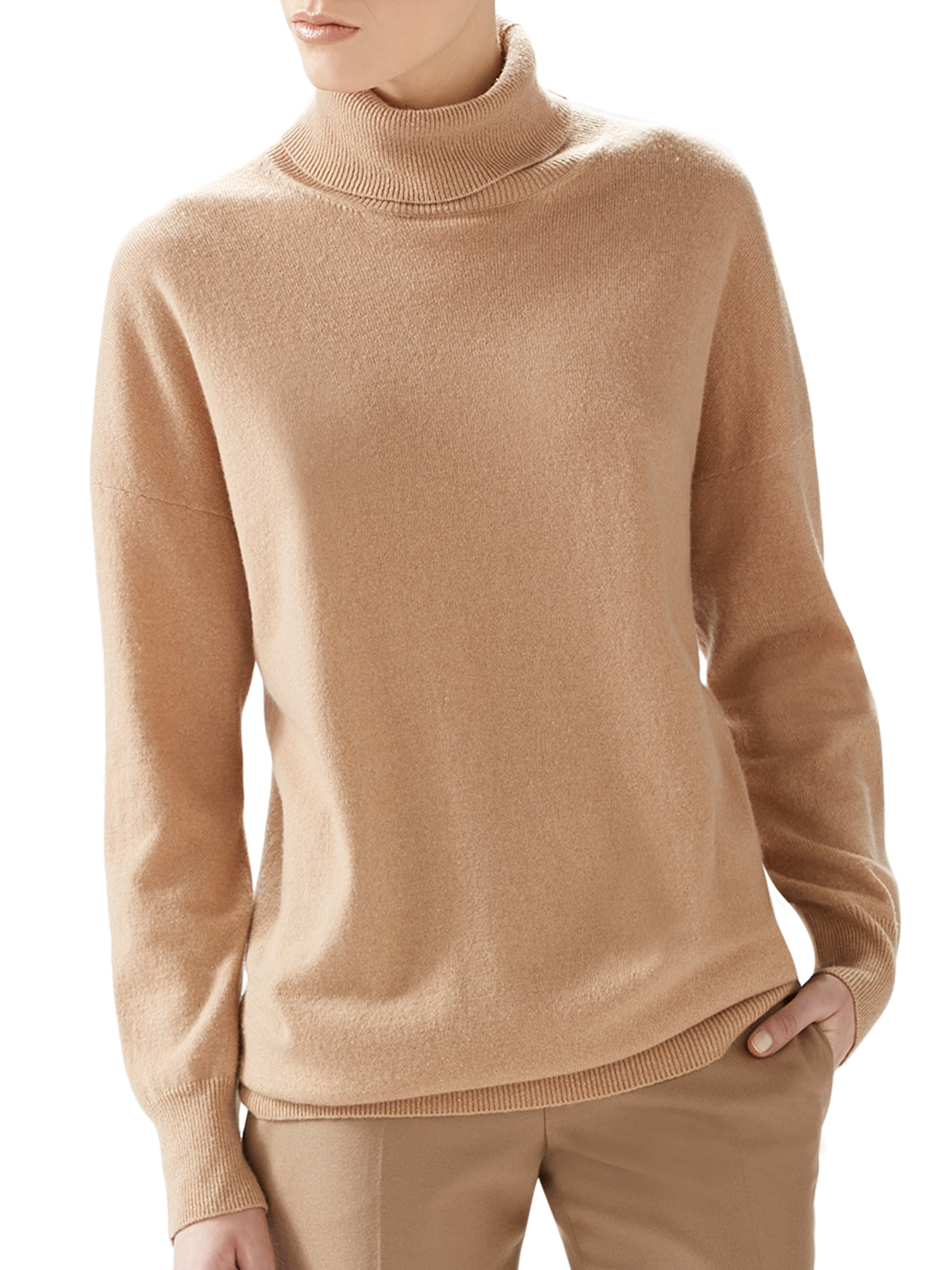 Gucci Oversized Cashmere Turtleneck Sweater in Natural | Lyst