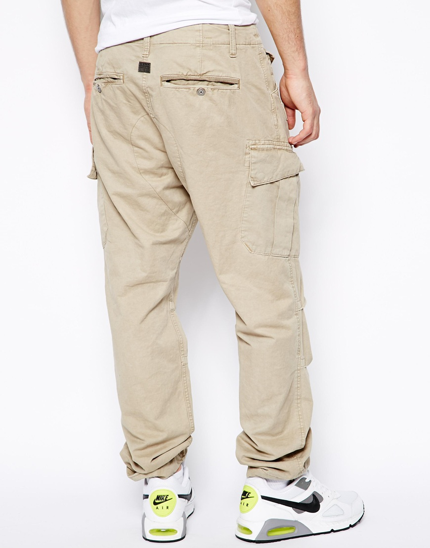 G-Star RAW G Star Cargo Pants Rovic Loose Tapered in Natural for Men - Lyst