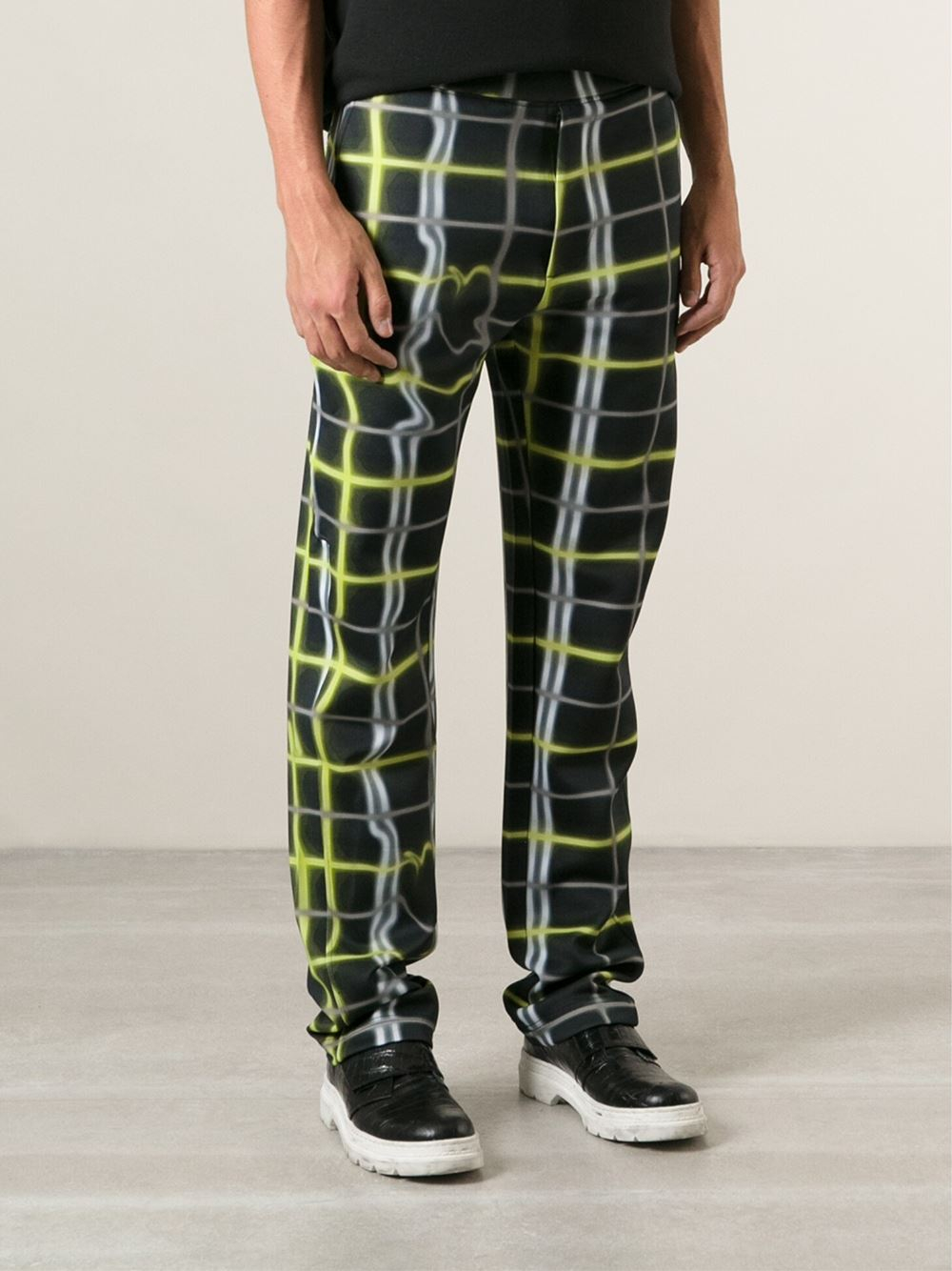 neon plaid pants