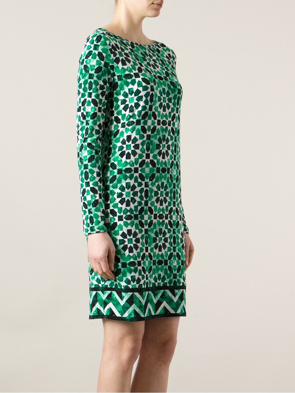 MICHAEL Michael Kors Geometric Pattern Dress in Green Lyst