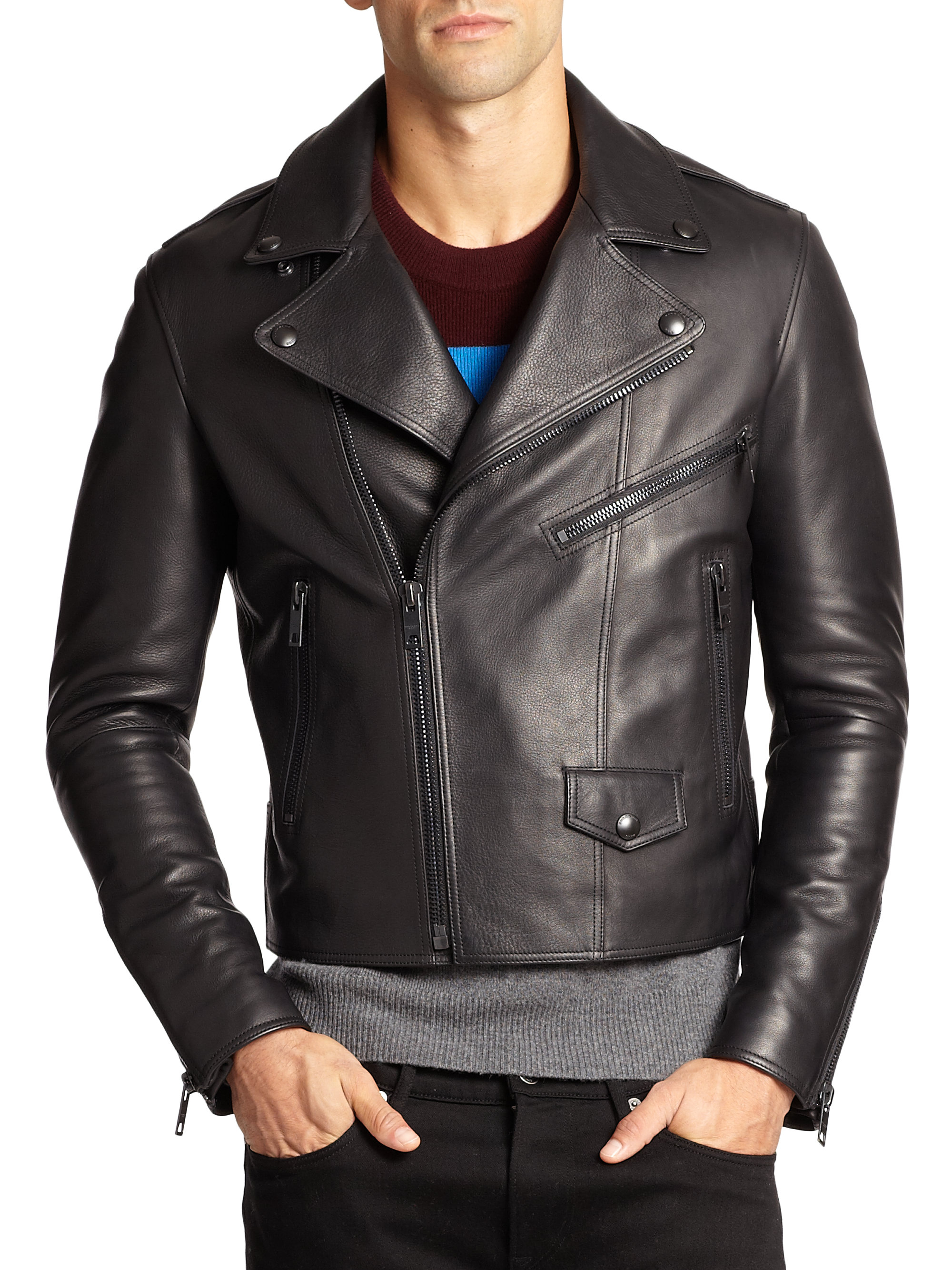 Lyst - Burberry Brit Hyde Leather Jacket in Brown for Men