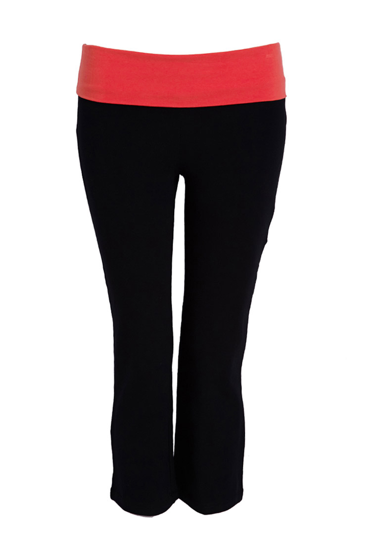 Lyst Forever 21 Foldover Yoga Capris in Black