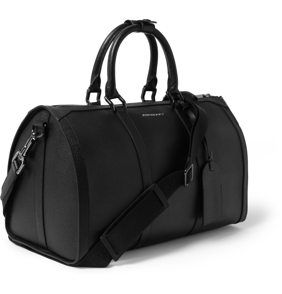 Burberry Texturedleather Holdall in Black for Men - Lyst