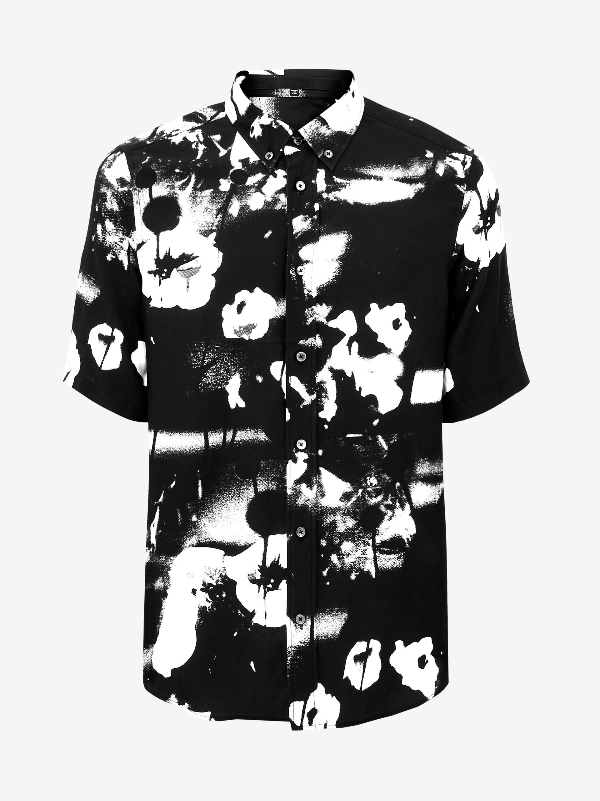 men's black floral shirt