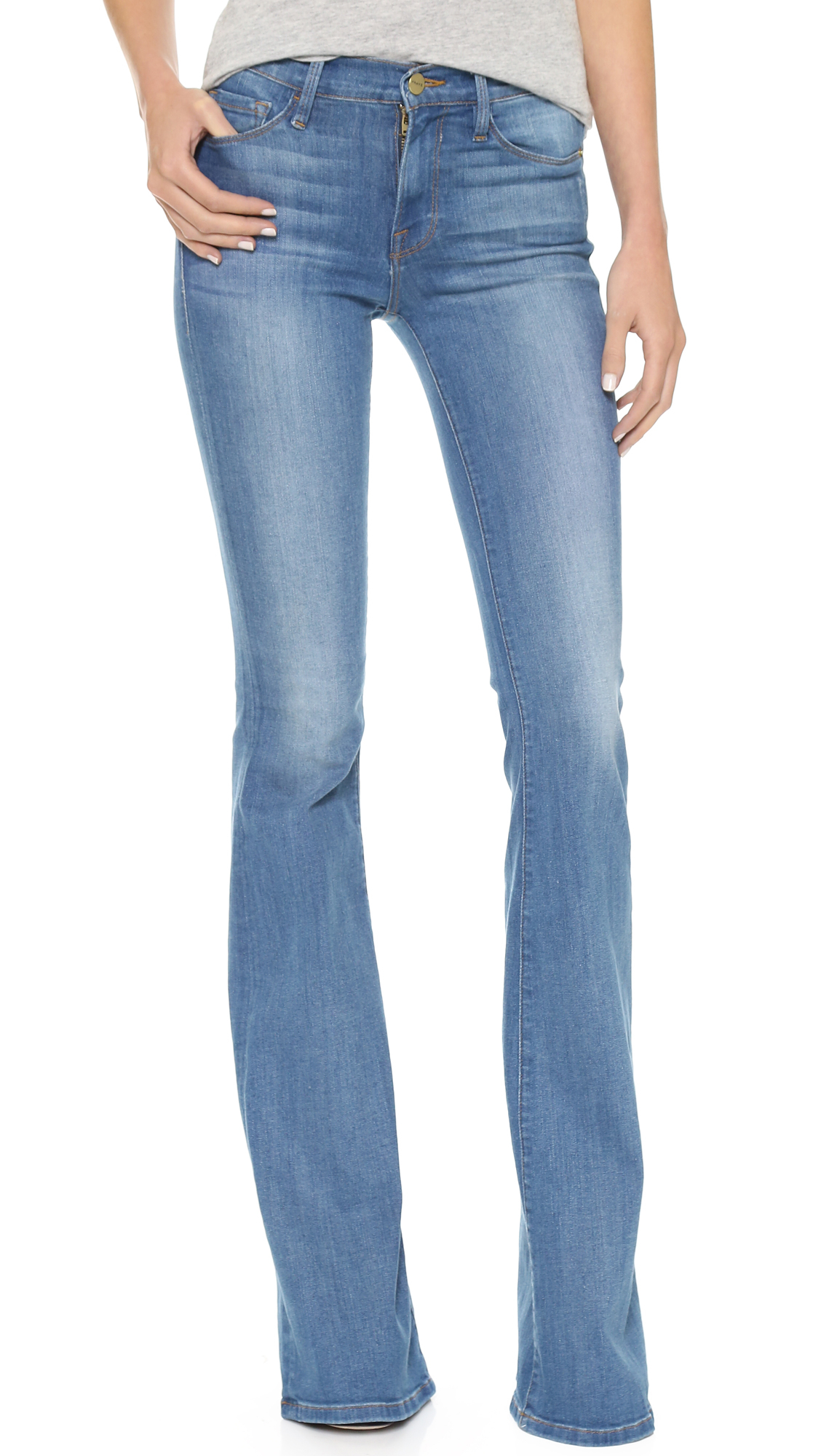 FRAME Forever Karlie Forever Tall Flare Jeans in Blue | Lyst