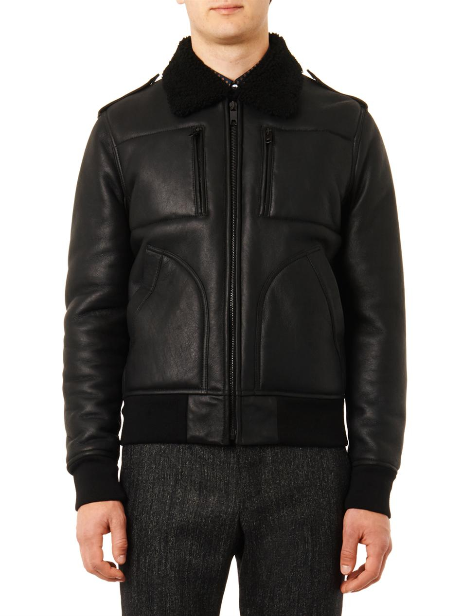 Lyst - Marc Jacobs Shearling-Lined Leather Jacket in Black for Men