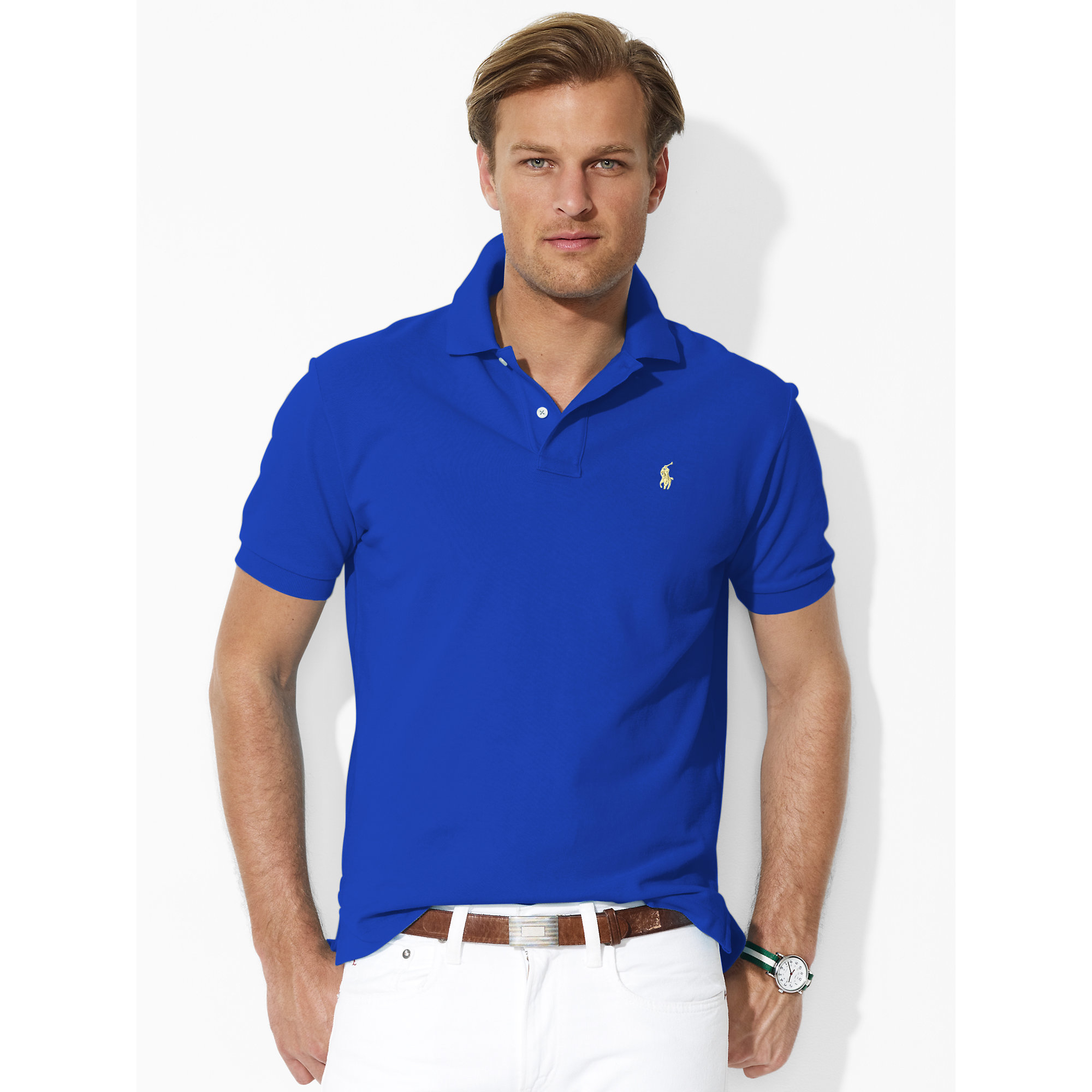 Polo Ralph Lauren Classic-fit Mesh Polo in Purple for Men | Lyst