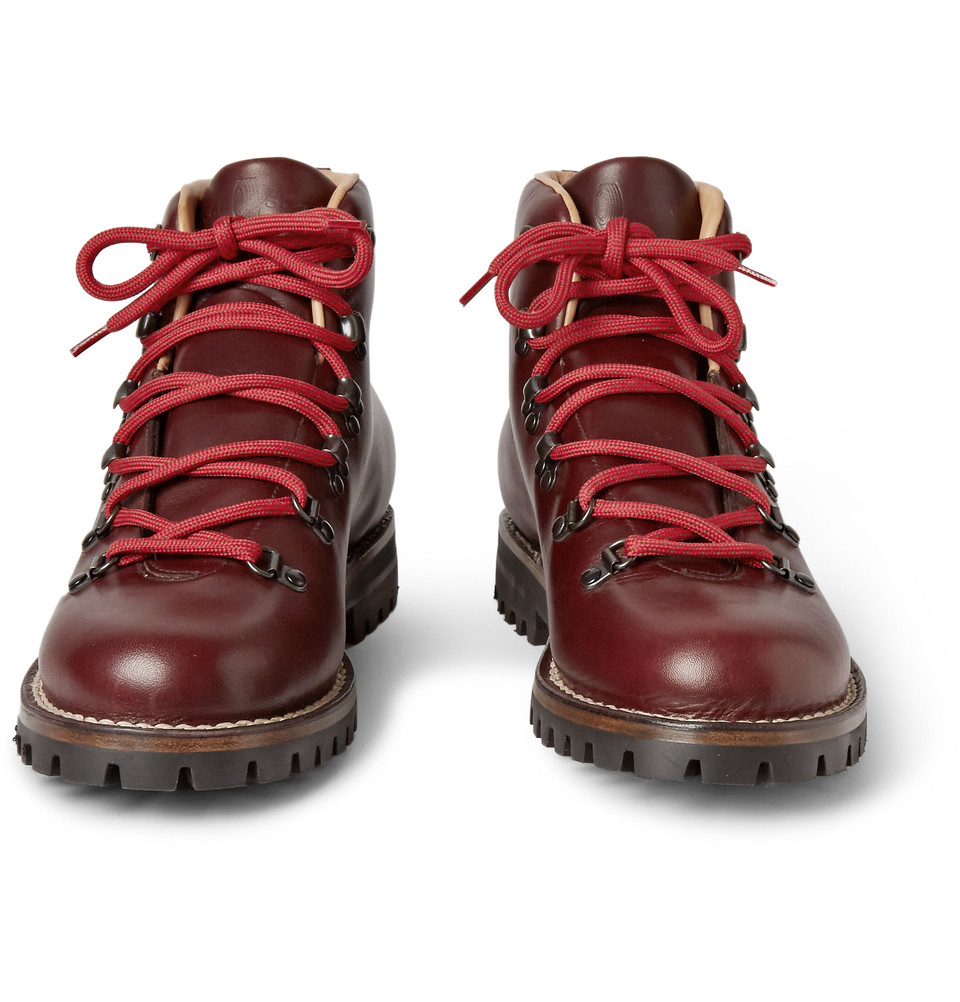 Lyst Car Shoe Leather Laceup Boots in Red for Men