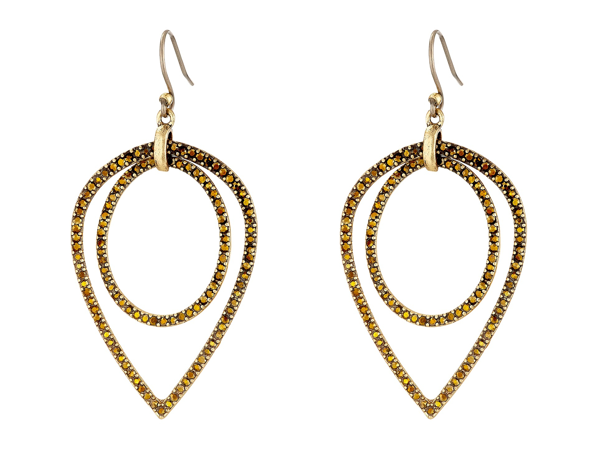 Lyst Lucky Brand Double Pave Teardrop Earrings In Metallic Gallery