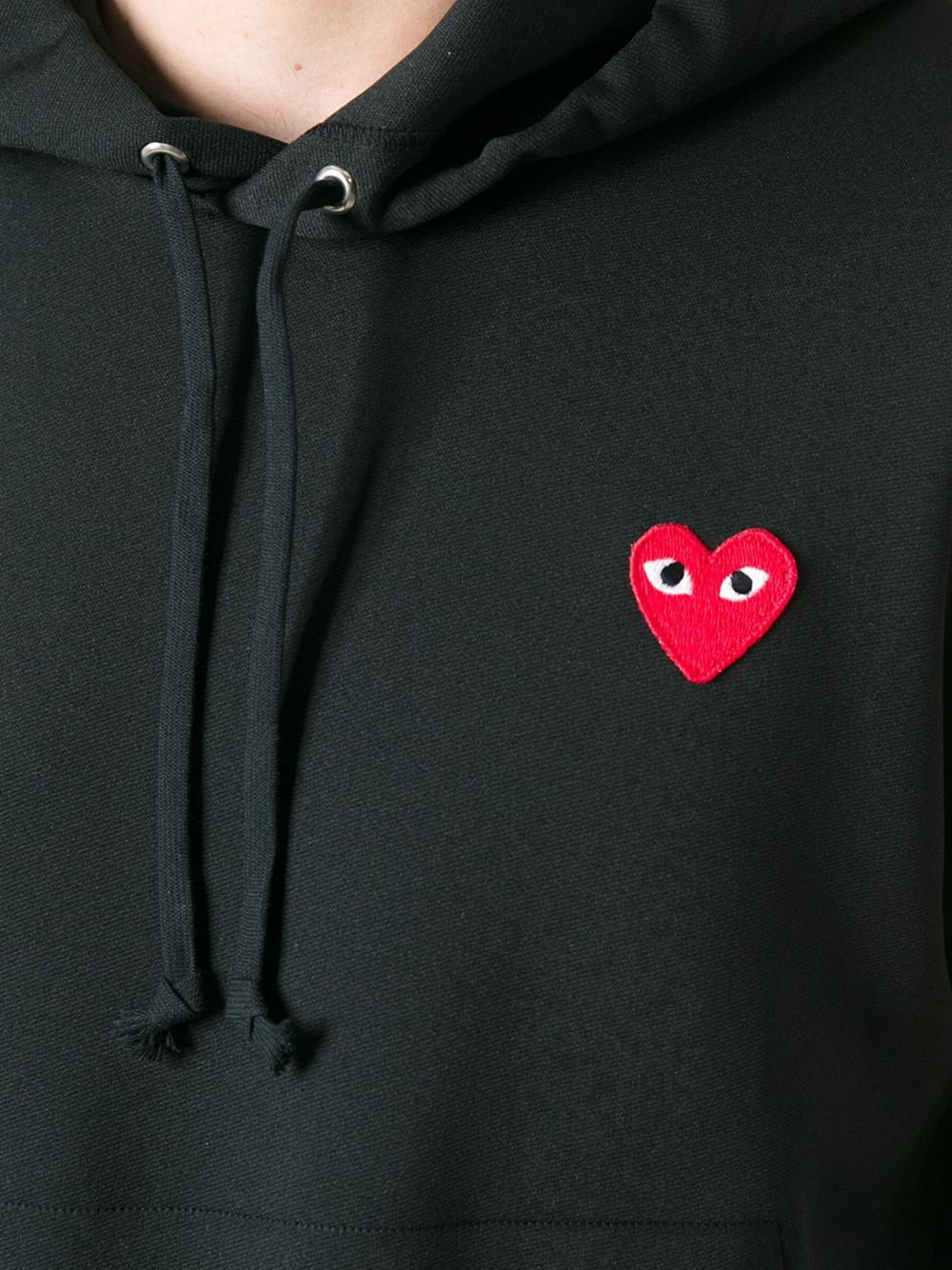 Play comme des garçons Heart Logo Hoodie in Black for Men | Lyst