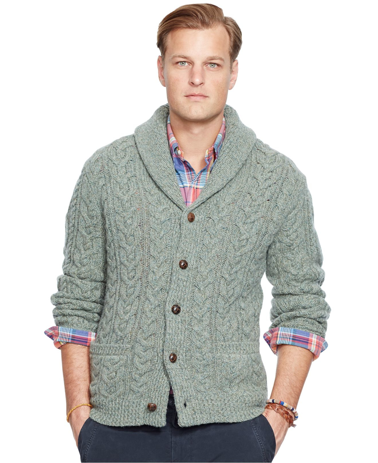 ralph lauren mens cable knit sweater