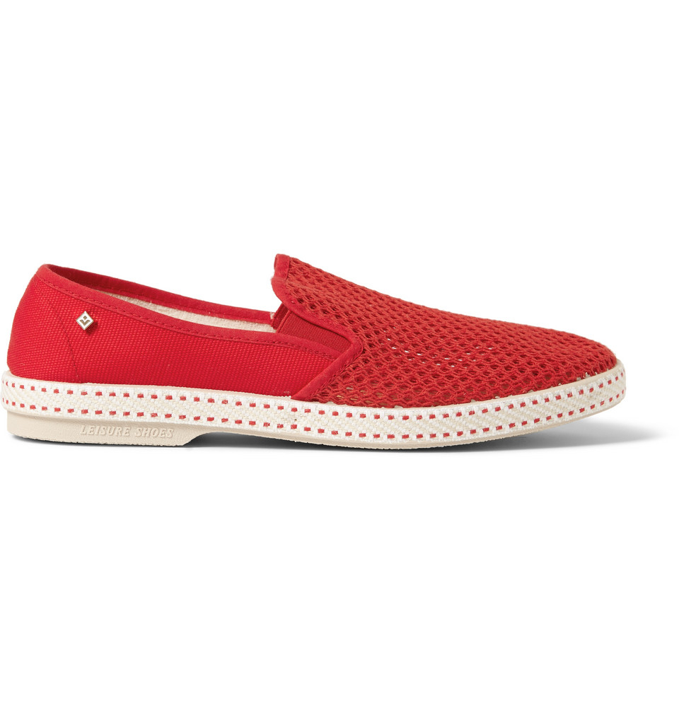 Rivieras Cotton Mesh SlipOn Shoes in Red for Men Save