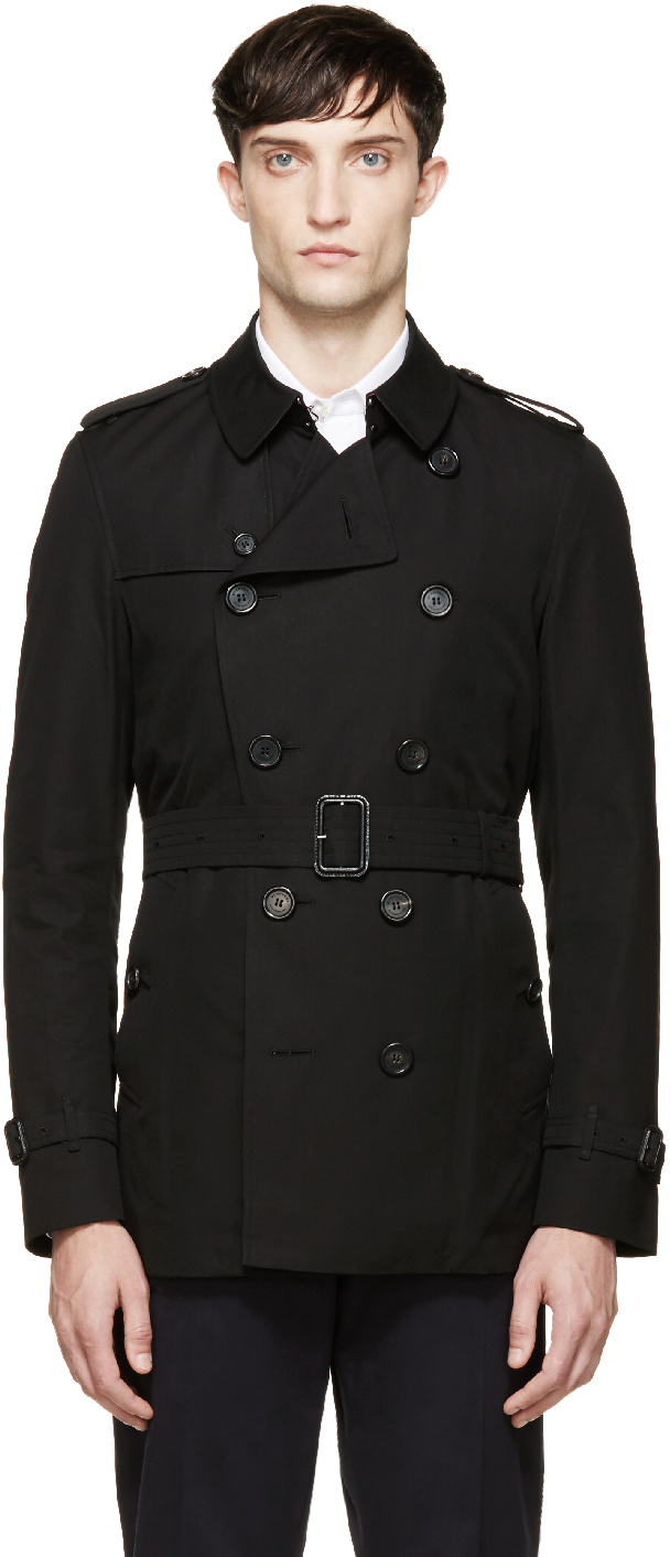 Burberry Black Sandringham Short Trench Coat for Men | Lyst