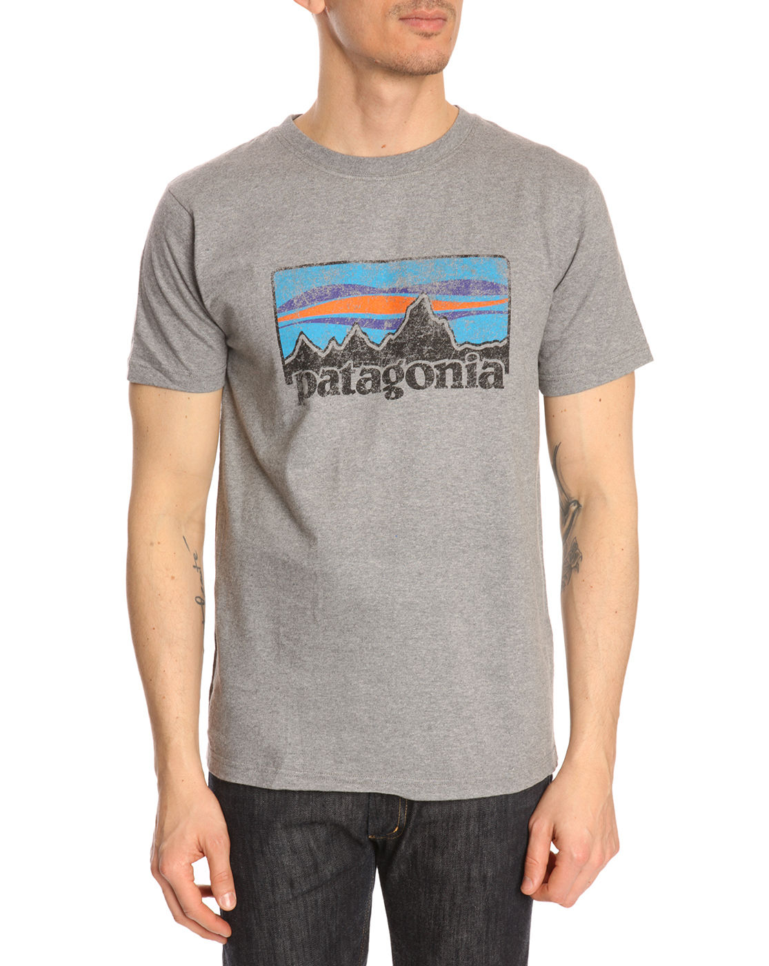 Patagonia Vintage Logo Grey Tshirt in Gray for Men (grey) | Lyst