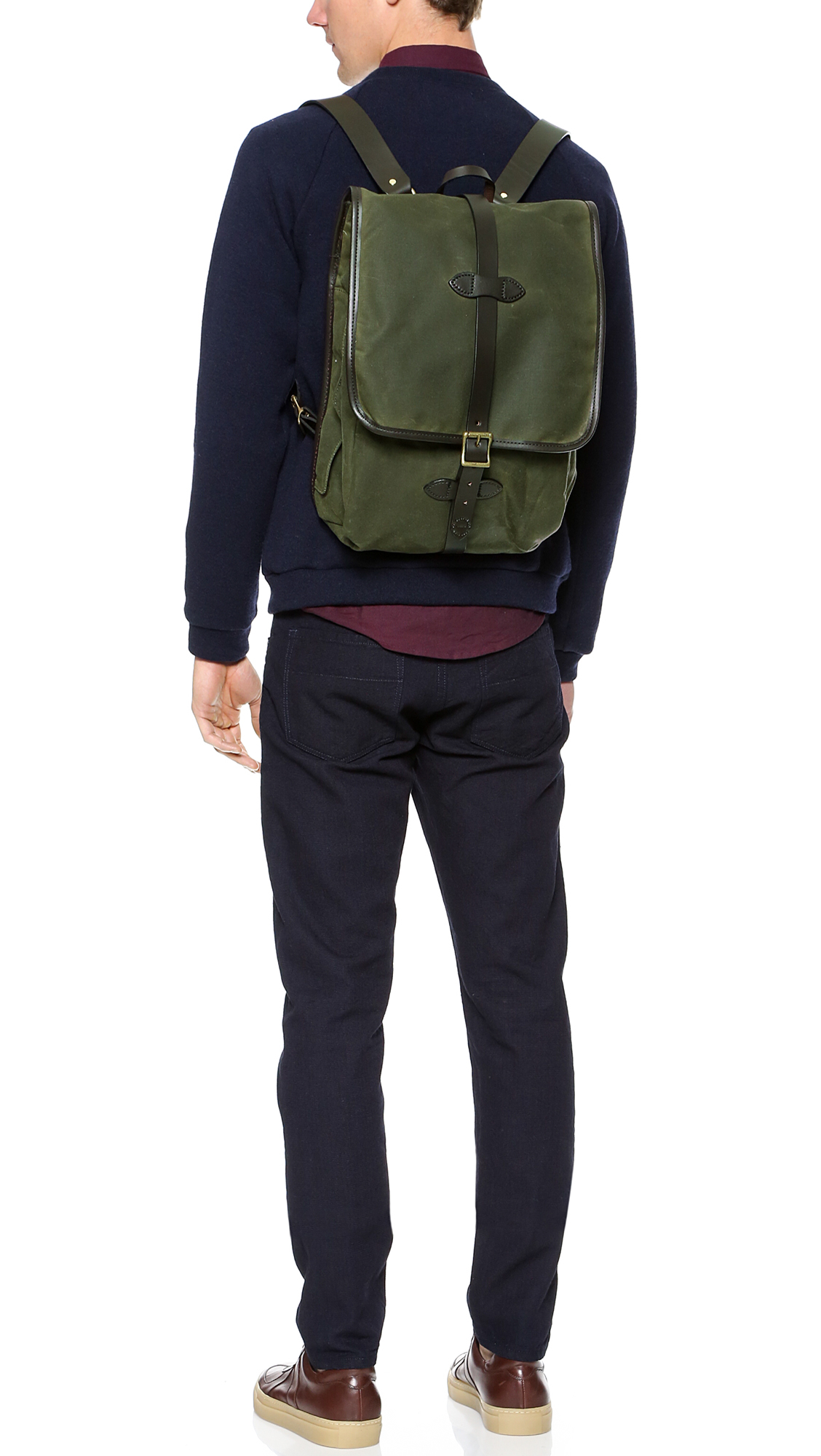 filson tin cloth backpack black