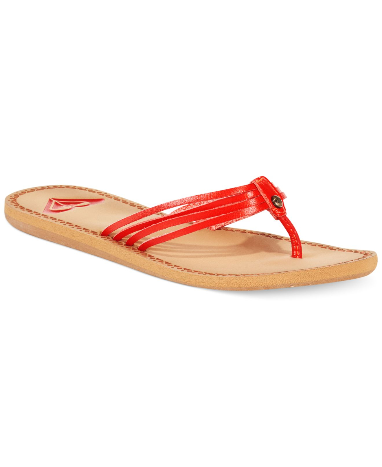 Roxy Riviera Thong Sandals in Red | Lyst
