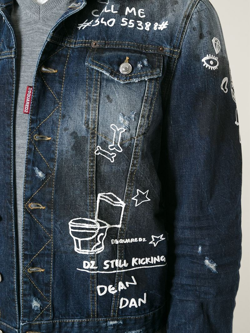 painted denim jacket men