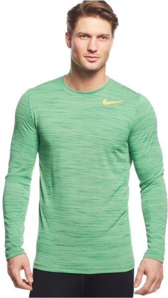 Nike Dri-Fit Touch Performance Long Sleeve Shirt in Green for Men (Light Green) | Lyst