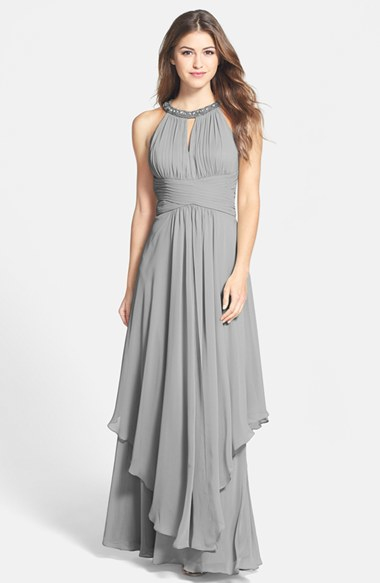 embellished chiffon gown