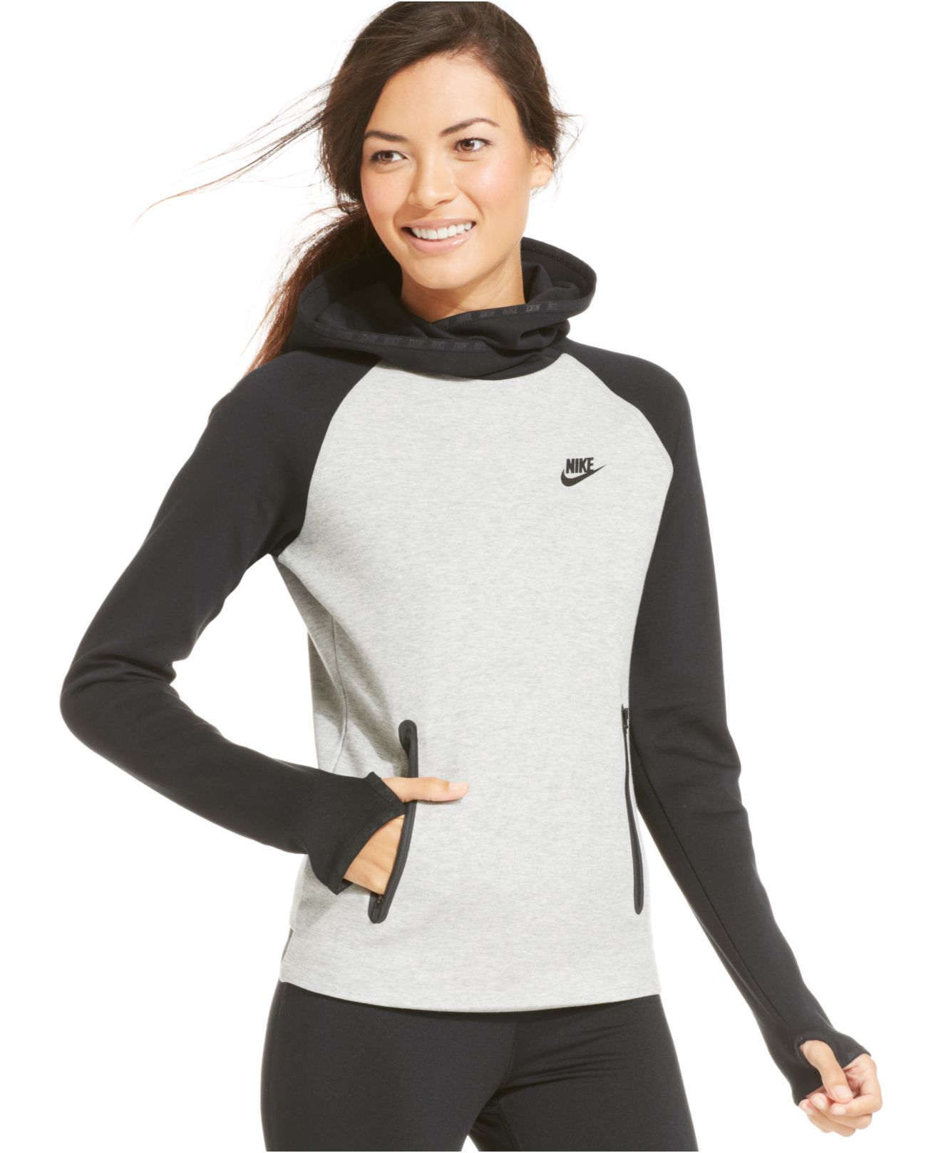 Nike Tech Fleece Pullover Hoodie in Black | Lyst