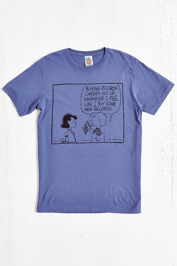 Junk Food Peanuts Records Tee in Blue 