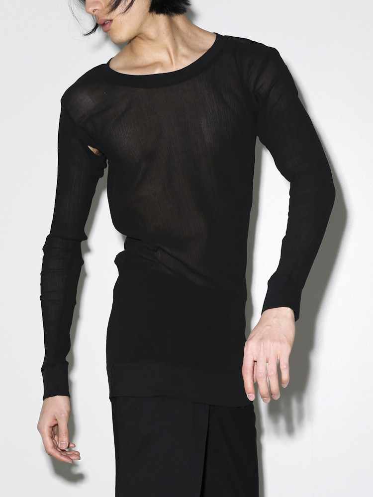 Pleasure principle Sheer Long Sleeve Cotton Gauze Shirt Mens in Black ...