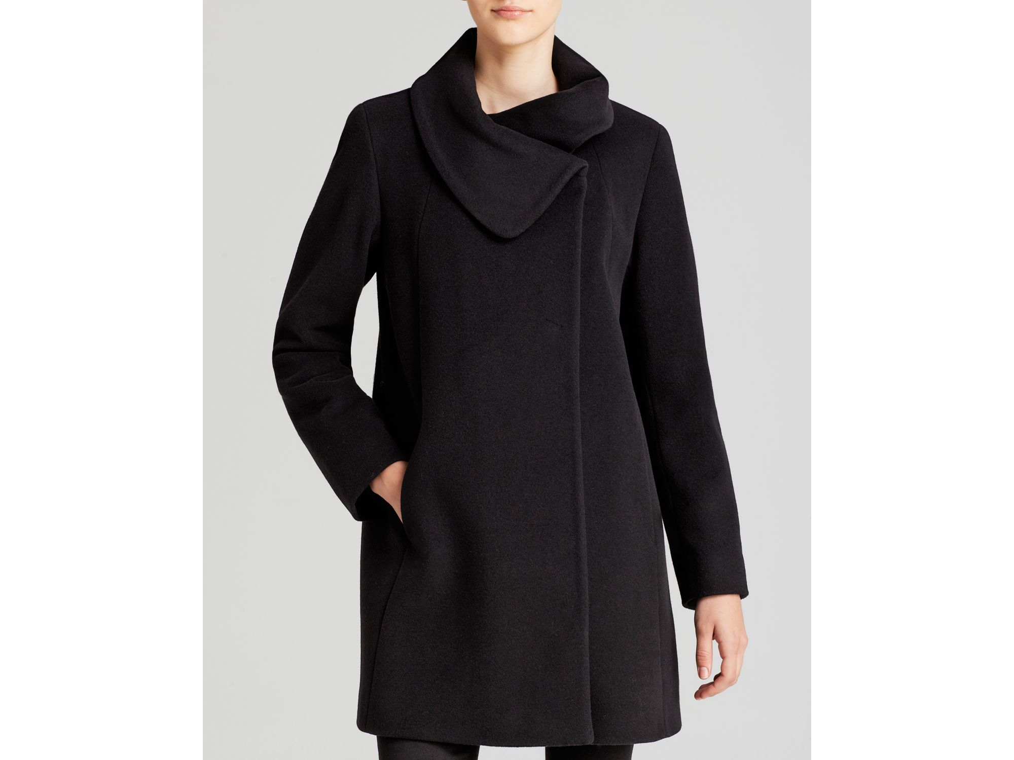envelope collar ring snap wrap coat