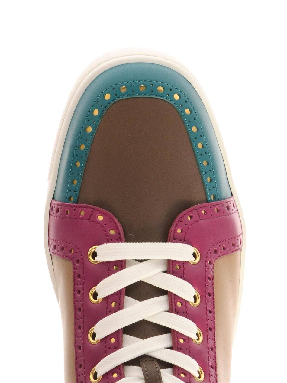 Christian louboutin Fleuri Colour-Block High-Top Trainers in ...  