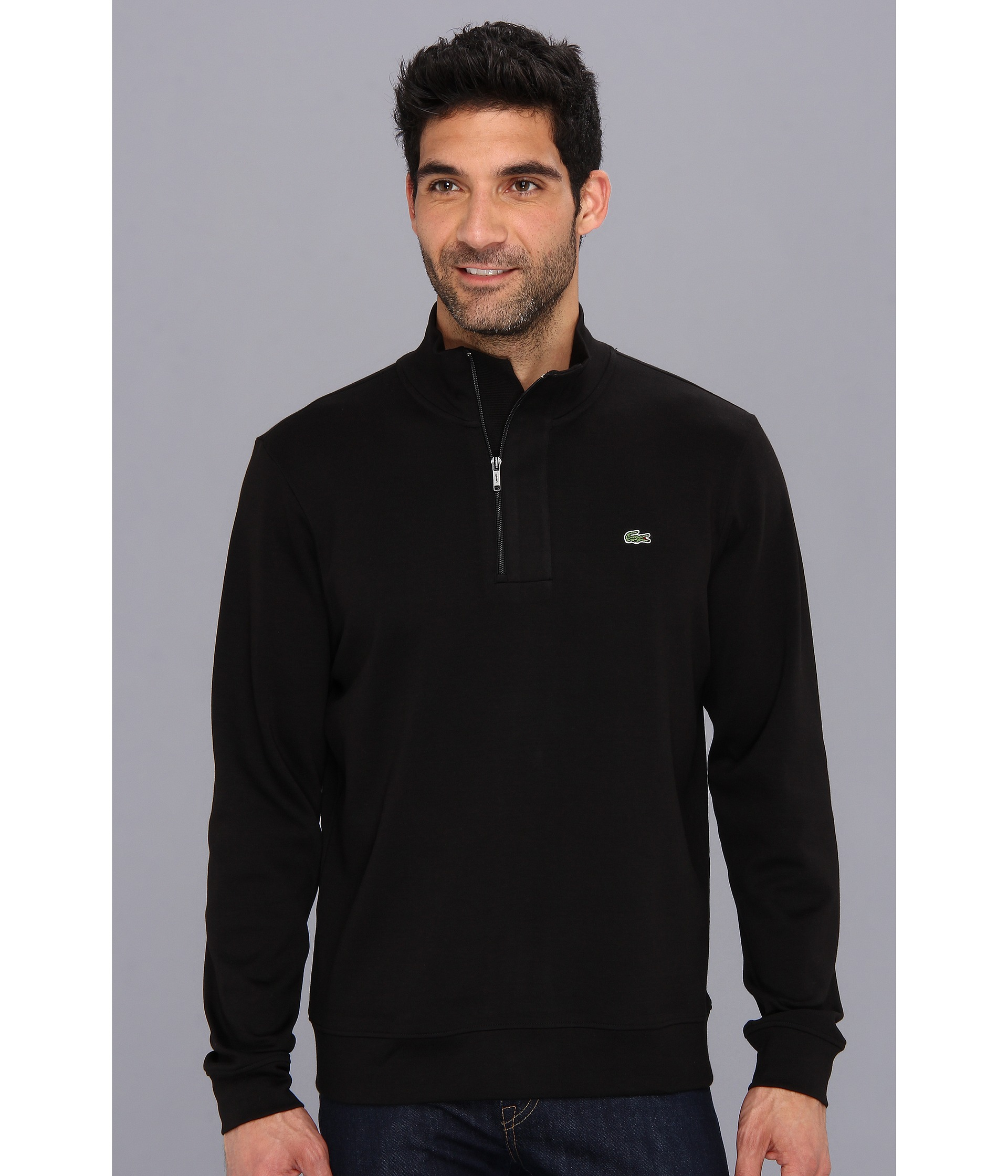 lacoste half zip sweat