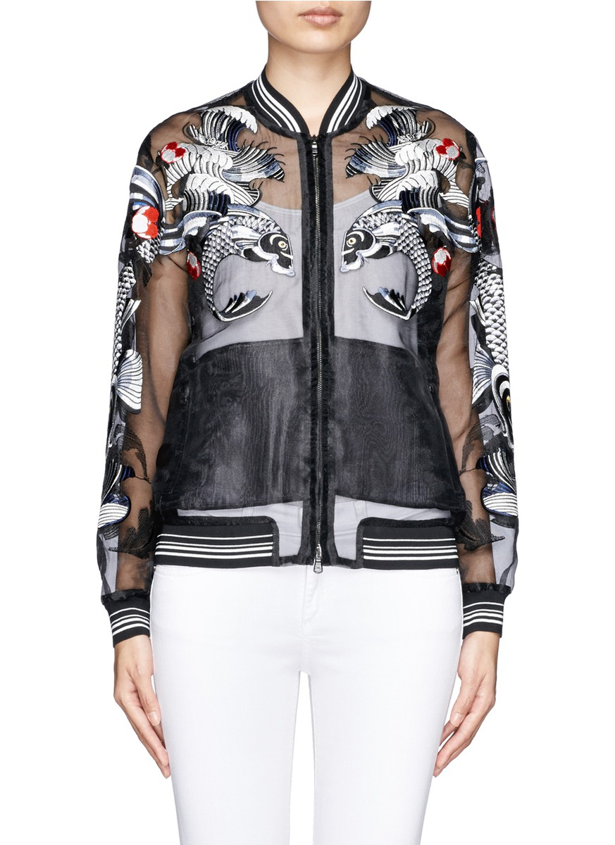 3 1 phillip lim tattoo embroidery organza jacket in black lyst 3 1 phillip lim tattoo embroidery organza jacket in black lyst