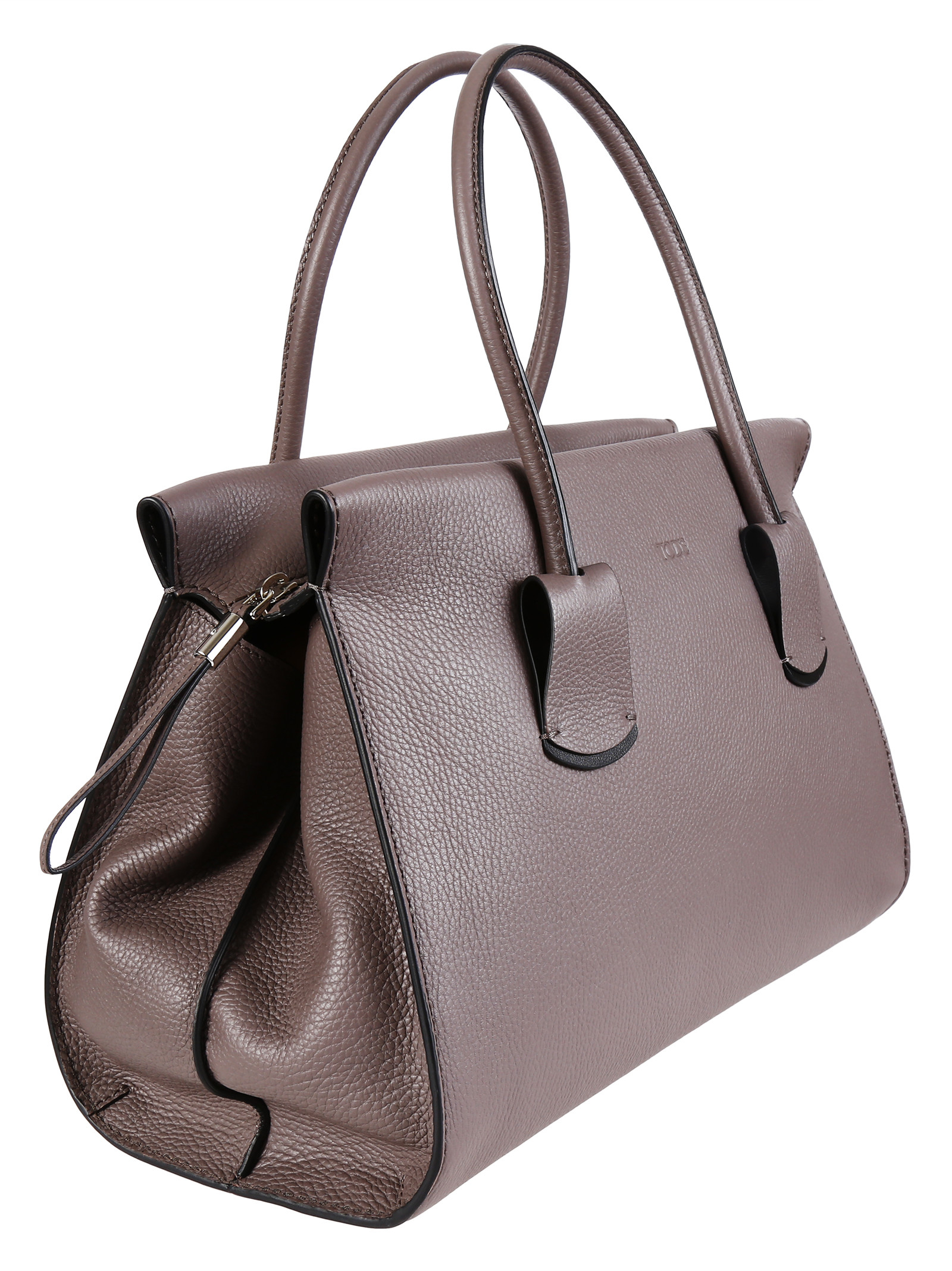 Tod's Tods Small Bowler Bag In Micrograin Textured Leather Stamped Tods ...