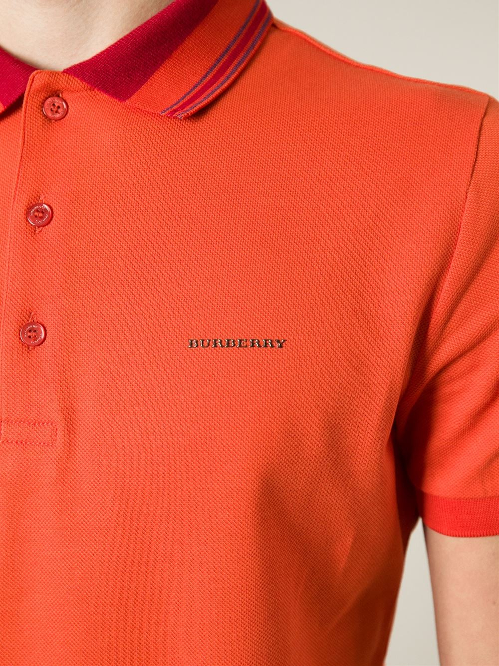 burberry polo shirt mens orange